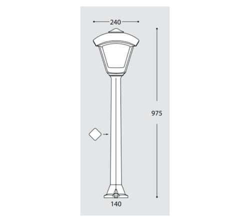 Fumagalli DARIO GIAFFA LANTERN Mini Post E27 Black,Grey - Image 2