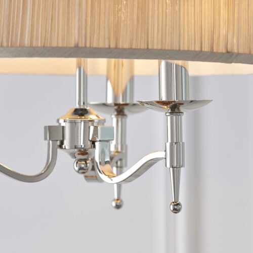 Stanford nickel 3lt pendant & beige shade - Image 4