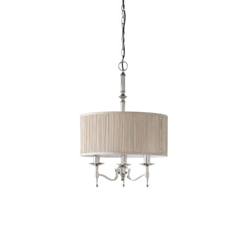 Stanford nickel 3lt pendant & beige shade - Image 5