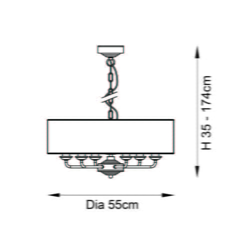 Highclere 6lt pendant - Image 10