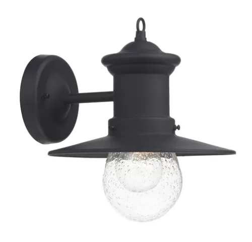 Sedgewick Outdoor Wall Light Black Glass IP44