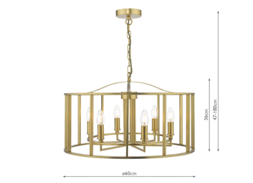 Myka 6 Light Pendant Brushed Bronze - Image 3