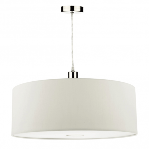 Ronda 3lt Pendant White Faux Silk Shade 40cm