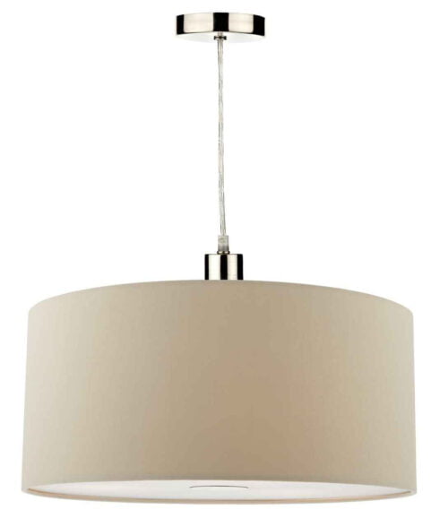 Ronda 3lt Pendant Ecru Faux Silk Shade 40cm