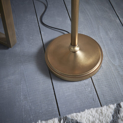 Stanford antique brass Floor & beige shade - Image 7