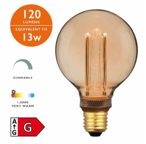 LED Medium Globe Light Bulb (Lamp) ES/E27 3.5W 120LM