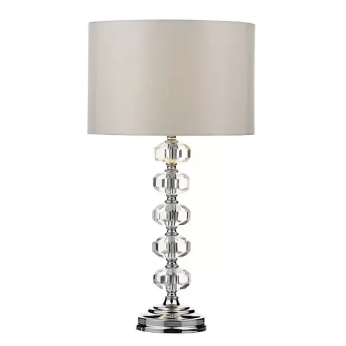 Oleana Table Lamp Polished Chrome Crystal With Shade