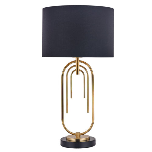 MATT BRASS w/ BLACK SHADE CASA HOME TABLE LAMP