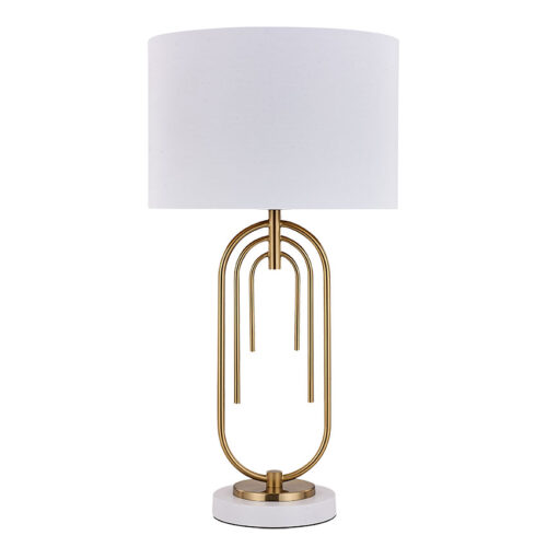 MATT BRASS w/ WHITE SHADE CASA HOME TABLE LAMP