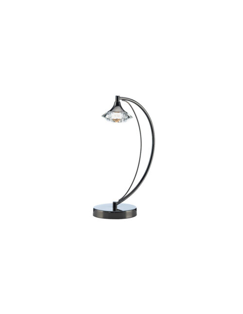 Luther Table Lamp Black Chrome Crystal