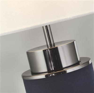 Flask Table Lamp - Black Nickel, Navy & White Linen - Image 4