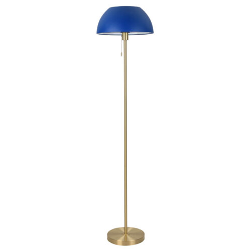 BELLA BRASS Floor Lamp C/W BLUE DOME SHADE