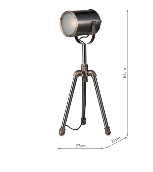 Jake Task Table Lamp Antique Silver And Copper - Image 2