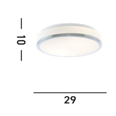 Cheese 2Lt Flush - Chrome Metal & White Glass - Image 3