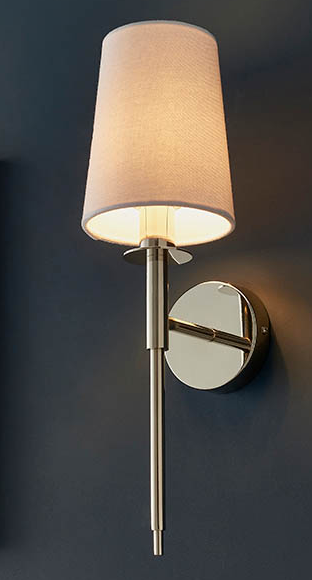 Nickel plated wall light with white shade - Image 2