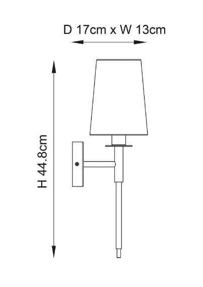 Nickel plated wall light with white shade - Image 4
