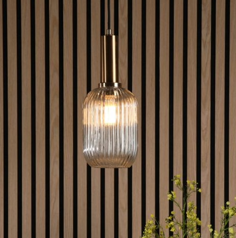 Sawyer Easy Fit Shade Champagne Ribbed Glass - Image 3
